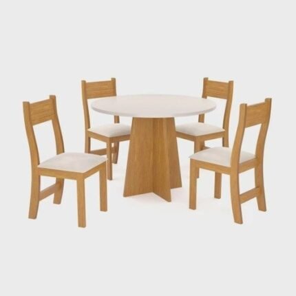 Conjunto para Sala de Jantar com 4 Cadeiras Athenas Viero