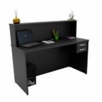 Balcão De Atendimento 15mm 1200x600 Com Gaveteiro - Preto