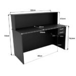 Balcão De Atendimento 15mm 1200x600 Com Gaveteiro - Preto - Imagem 4