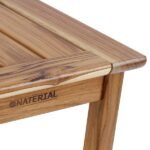 Banqueta Média em Madeira 65cm Marrom Tropicália Naterial - Imagem 3