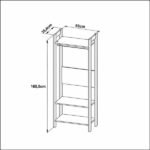 Armário Closet Aberto Az1029 Amêndoa/branco - Imagem 2