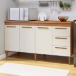 Balcão Atenas 3 Portas E 3 Gavetas Natureoff White - Imagem 3