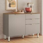 Balcão Para Cozinha Em Mdp 2 Portas E 2 Gavetas Alba Amêndolanude - Imagem 4