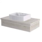 Bancada Para Banheiro 80cm Com Cuba Aria Rt41 800w Metrópole Snow