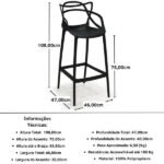 Banqueta Alta Allegra Design Cozinhabancada - Preto - Imagem 3