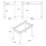 Base Para Mesa De Vidro Jantar 4 Lugares Preta Retangular - Imagem 2