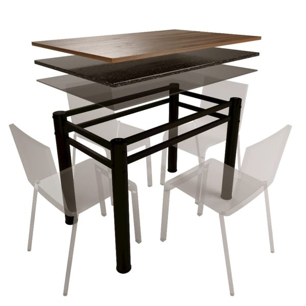 Base Para Mesa De Vidro Jantar 4 Lugares Preta Retangular Base Para Mesa De Vidro Jantar 4 Lugares Preta Retangular - Imagem 1