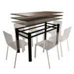 Base Para Mesa De Vidro Jantar 6 Lugares Preta Retangular