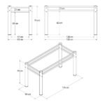 Base Para Mesa De Vidro Jantar 6 Lugares Preta Retangular - Imagem 3
