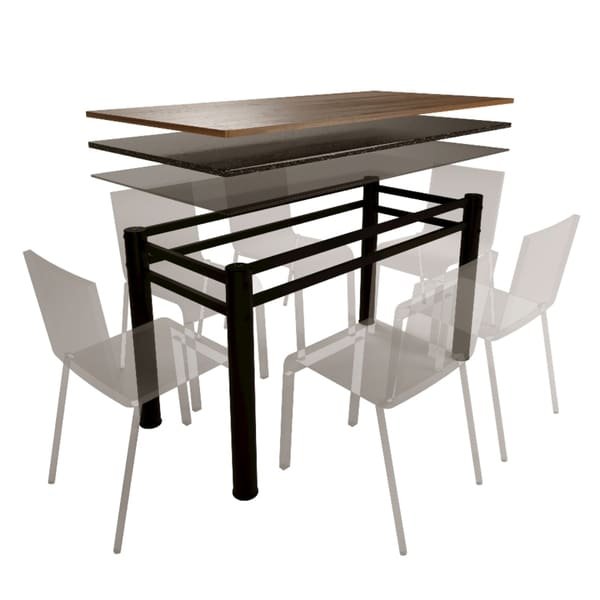 Base Para Mesa De Vidro Jantar 6 Lugares Preta Retangular Base Para Mesa De Vidro Jantar 6 Lugares Preta Retangular - Imagem 1