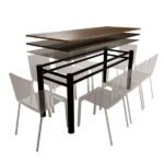 Base Para Mesa De Vidro Jantar 8 Lugares Preta Retangular