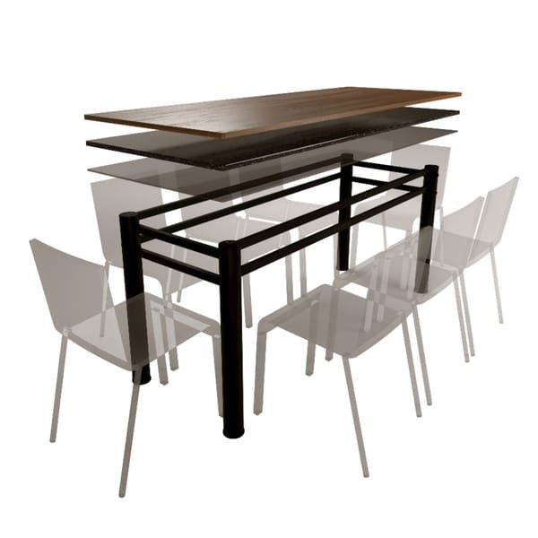 Base Para Mesa De Vidro Jantar 8 Lugares Preta Retangular Base Para Mesa De Vidro Jantar 8 Lugares Preta Retangular - Imagem 1