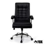 Cadeira De Escritório Presidente Fox Base Cromada Com Rodinha Molas Ensacadas Preta - Ut-c351 - Imagem 2