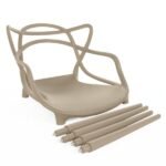 Cadeira De Jantar Allegra Prática Empilhável - Nude - Imagem 2