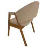 Cadeira De Jantar Hellen Base Madeira Cerejeira Linho Bege - Imagem 4