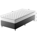 Cama Box Com Colchão Solteiro Howie Espuma D33 (17x88x188) Branco E Cinza - Imagem 3