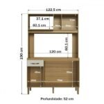 Cozinha Compacta 4 Portas 1 Gaveta Co1202 Ipêcristalo - Decibal - Imagem 3