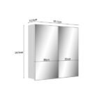 Espelheira Para Banheiro 2 Portas 1 Prateleira Cairo Branco - Imagem 3