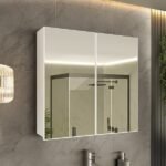 Espelheira Para Banheiro 2 Portas 1 Prateleira Cairo Branco - Imagem 4