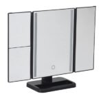 Espelho com Led de Bancada para Maquiagem Retangular Plástico Preto Anny Aemaxx