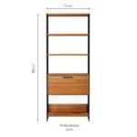 Estante Dijon 1 Pt Freijó E Preta 74 Cm - Imagem 3