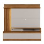 Estante Ripado Home Para Tv Até 60 Polegadas Com Led 2 Portas Nt 1295 Freijó Trend/off White Tx