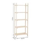 Estante de Madeira Pinus com 5 Prateleiras Natural 170x60x32cm 25Kg Settis - Imagem 2