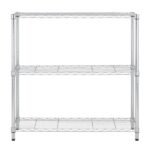 Estante de Metal Aço Cromado com 3 Prateleiras Line Aramada 90x90x35cm 150kg Spaceo