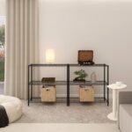 Estante de Metal Aço com 3 Prateleiras Preta Line Aramada 90x90x35cm 150kg Spaceo - Imagem 3