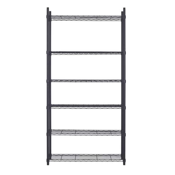 Estante de Metal Aço com 6 Prateleiras Preta Line Aramada 180x90x35cm 300kg Spaceo Estante de Metal Aço com 6 Prateleiras Preta Line Aramada 180x90x35cm 300kg Spaceo - Imagem 1