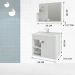 Gabinete Suspenso Com Cuba E Espelheira Bia Branco - Imagem 3