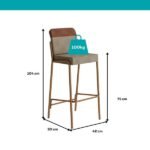 Kit 2 Banquetas Altas Duo Carraro Areia E Rosê - Imagem 2