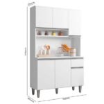 Kit Cozinha Compacta 105cm Com 6 Portas 1 Gaveta Márcia Branco - Ajl Móveis - Imagem 2
