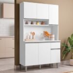 Kit Cozinha Compacta 105cm Com 6 Portas 1 Gaveta Márcia Branco - Ajl Móveis - Imagem 4