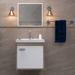 Kit Gabinete para Banheiro com Cuba e Espelho 40cm Berlin e Branco Capella Cerocha - Imagem 4