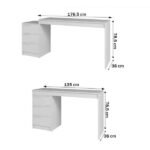 Mesa Escrivaninha 3 Gavetas Branco - Brv - Imagem 3