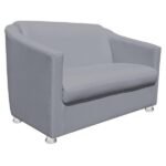 Namoradeira Tilla Decorativa 2 Lugares Corino Cinza - Imagem 3