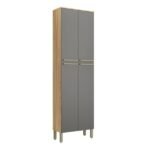 Paneleiro Duplo Com 4 Portas 100% Mdf Itália Espresso Móveis Amêndoachumbo