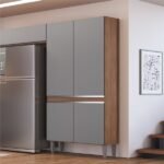 Paneleiro Modulado 4 Portas 204cm X 80,2cm X 32cm Athena Freijo Cinza - Imagem 2