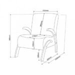 Poltrona 65cm Veludo Bari Viero Móveis - Imagem 2