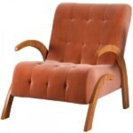 Poltrona Cecilia Melveludo Terracota - Viero Móveis